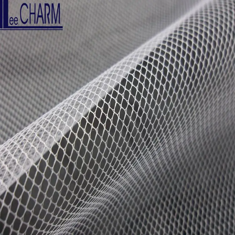 LCY098 100% Nylon Wedding Decoration Tulle Mesh Roll Stiff Fabric