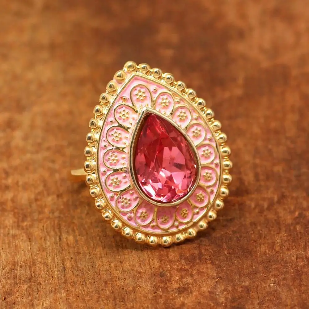 Rich Look Rama Green Color Glass stone Traditional Ring