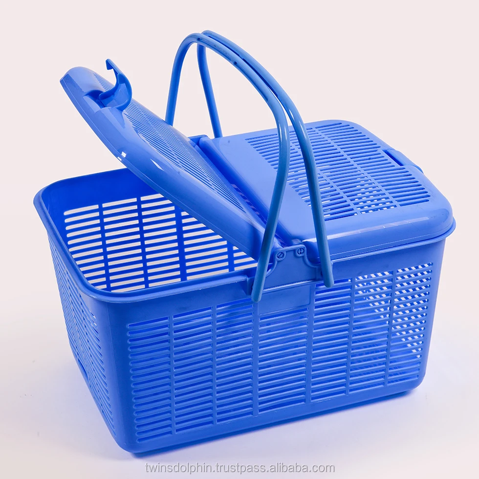Attractive Pricing Plastic Picnic Basket With Handles And Lid Advisable for Outdoor Use Storage Food Not Easy to Damages