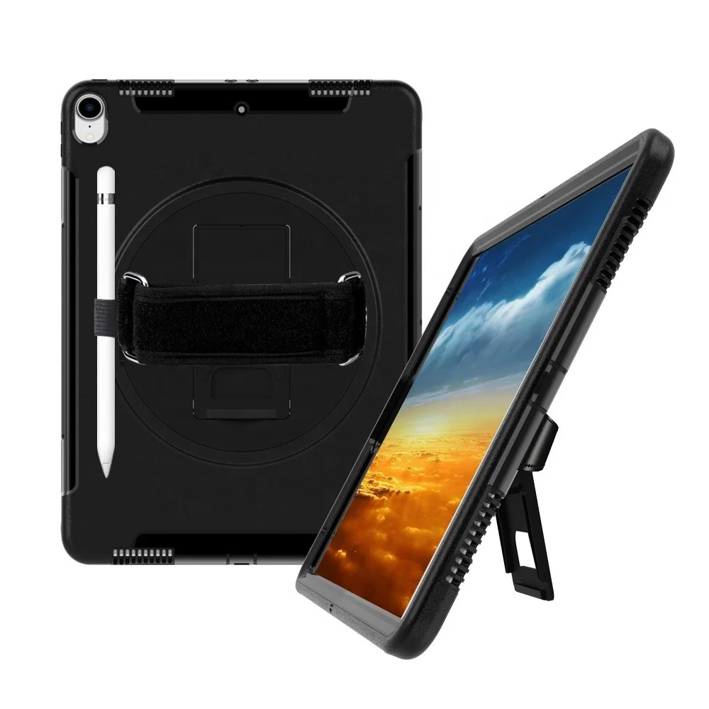 
For iPad pro 12.9 Hard Tablet Case Built in Kickstand With Pencil Holder Silicone Cover 