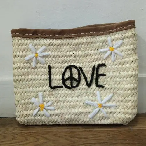 straw women clutch handmade peach clutch