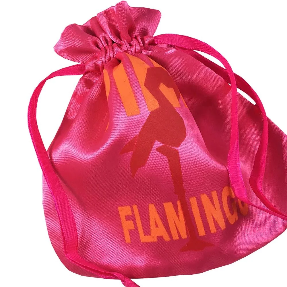 Jewelry Packaging Logo Printed Satin Drawstring Bags
