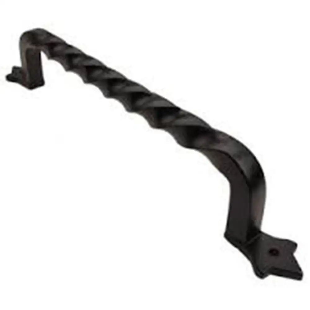 Victorian Hand Forged Classical Twisted Wrought Iron Kitchen Cabinet Handles Antique Black Finish Economical Forging Services