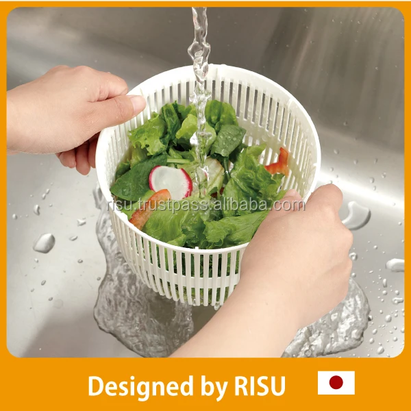 Kitchen appliance tool and Mixing maker disassembly type quick dry plastic salad spinner with bowl with compact made in Japan