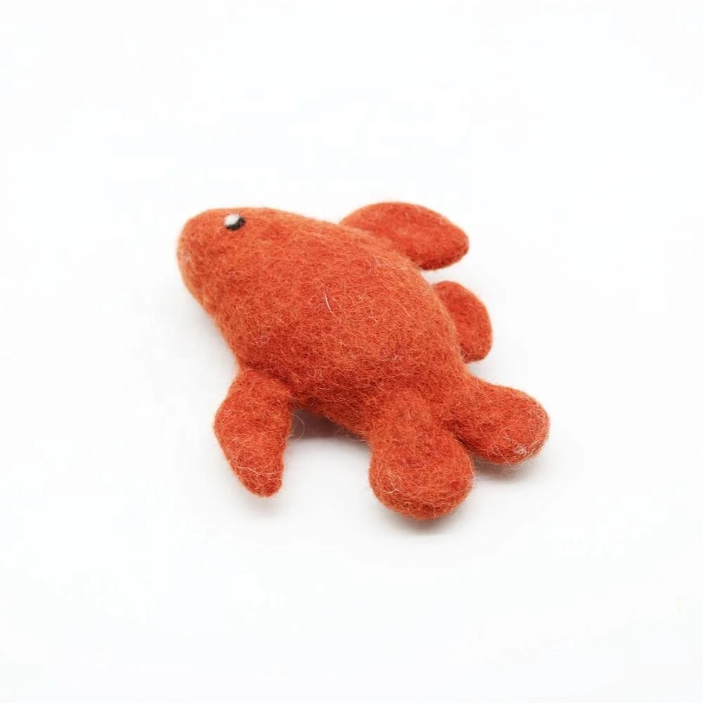 FCT-008 2 одноцветная рыба игрушка для кошек валяная квалифицированной и талантливой женщины-художника Непала из экологически чистой новозеландской шерсти