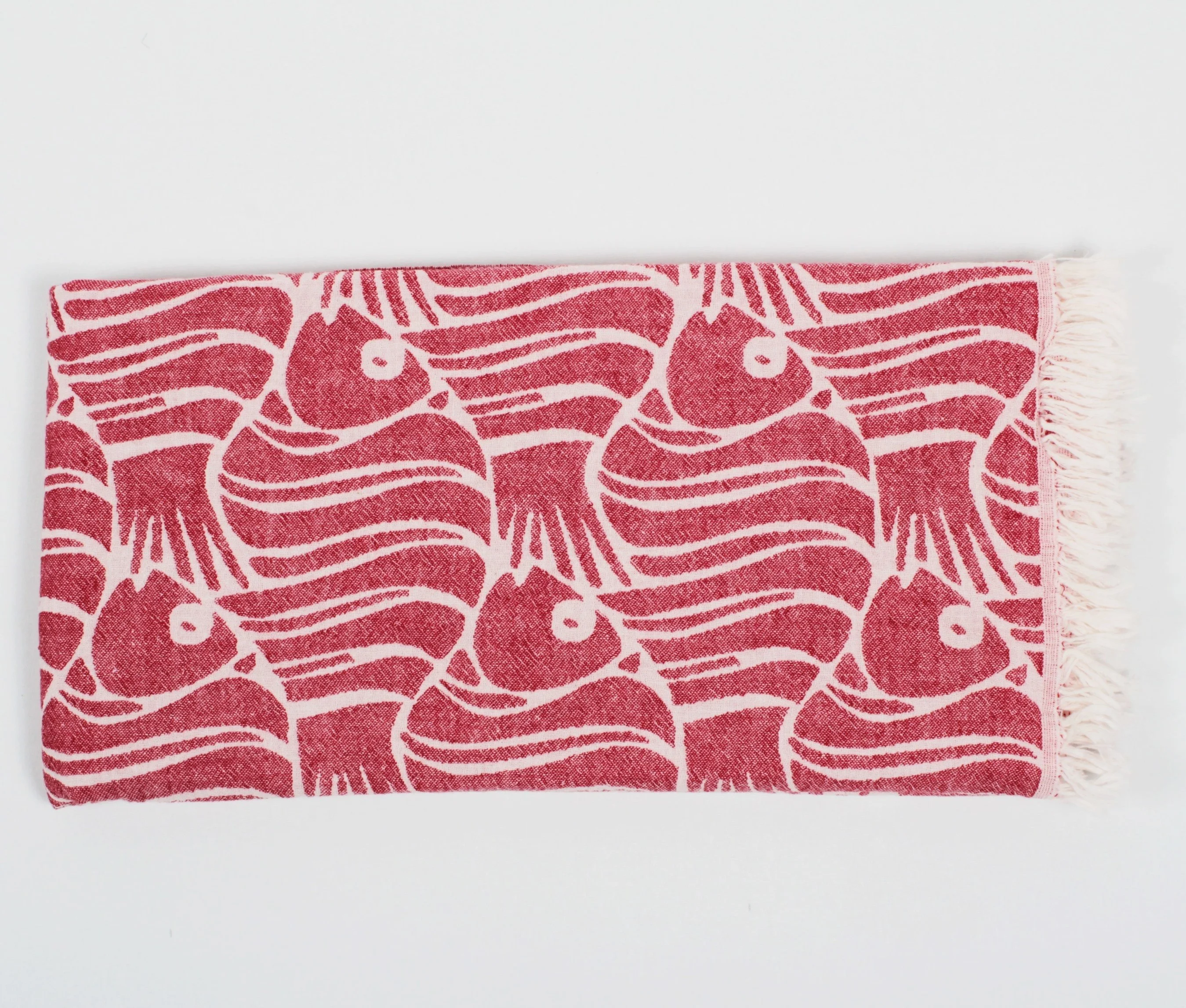 High Quality Best Price Turkish Cotton Custom Fish Pattern Peshtemal Beach Fouta Turkish Towel