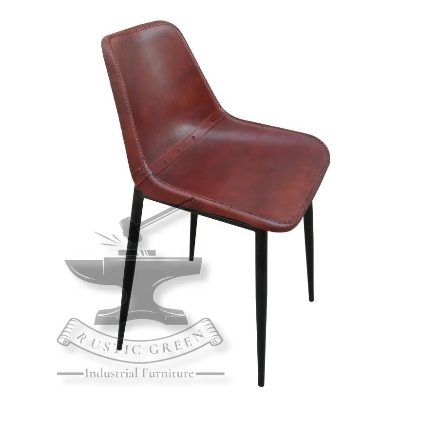 Промышленный винтажный кожаный Гирон Железный Ресторан кафе обеденный стул