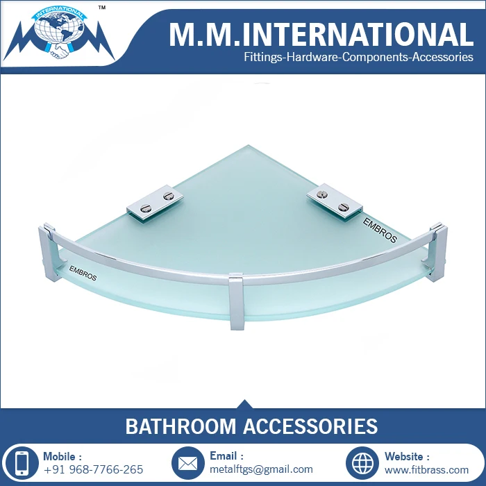 Wall Mounted Bathroom Corner Glass Shelf Froasted glass from INDIA