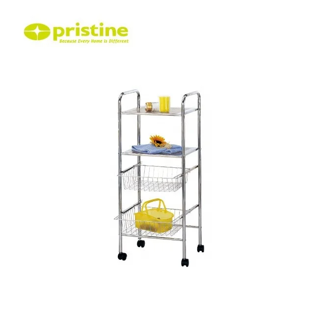 Сделано в Тайване мебель для дома хранения 4-ярусный выставочный стенд металлический поднос Кухонная Тележка