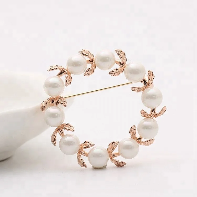 
Hot Sale Circle Ring Brooch Bouquet Bridal Pins for Wedding Invitation 