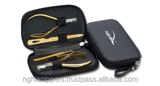 Fashion gold nail manicure set with Leather case MD-32 Grooming Kit Manicure Set Pedicure Toe Nail Art Tools Set Kits