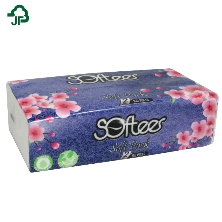 Custom Logo Colored Packing Pure Wooden Pulp Soft Pack Facial Tissue Paper
