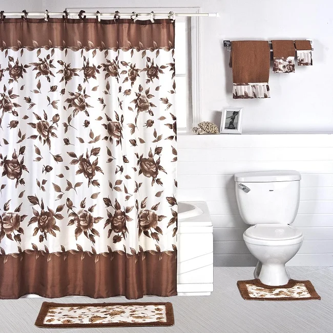 Best Printed Design Shower Curtain White Color Shower Curtain  Manufacturer in India