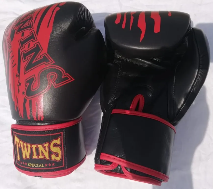 Custom Boxing Gloves Real Leather Hand Mold elegant print twins design
