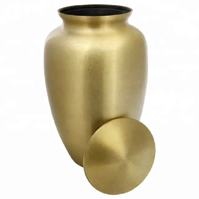Black & Gold Brass Metal Urn  Cremation Urn for Human Ashes - Hand Made in Brass and Hand Engraved - Fits the Cremated Remains