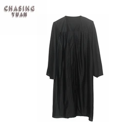 Academic Shiny Black Graduation Gown Robe