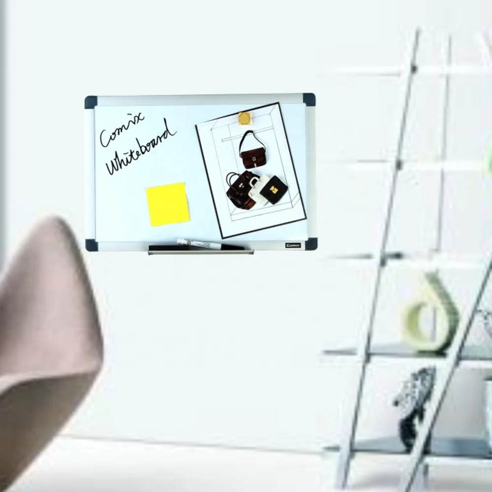 Comix Aluminum Frame Dry Erase Surface Magnetic Whiteboard with Marker Tray