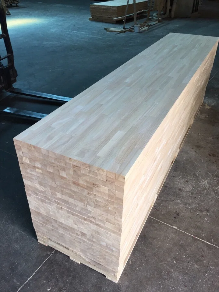 High grade Finger Joint Board/Glued Laminated Timber made of Rubber Wood For Stair Parts