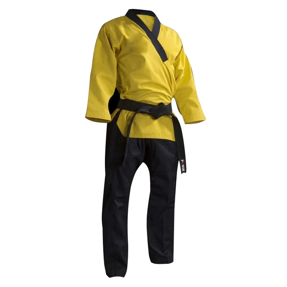 
Power Check Impex New Design Cotton/Polyester Taekwondo Uniform with V-Neck Collar For Fighter 