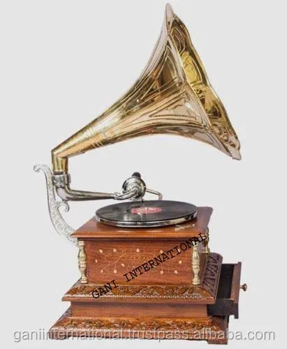 Vintage Original Antique Machine Musical Box Gramophone Phonograph