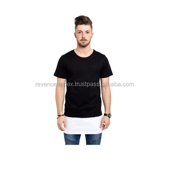 black color t-shirt with white bottom/cotton t-shirt in black and white color