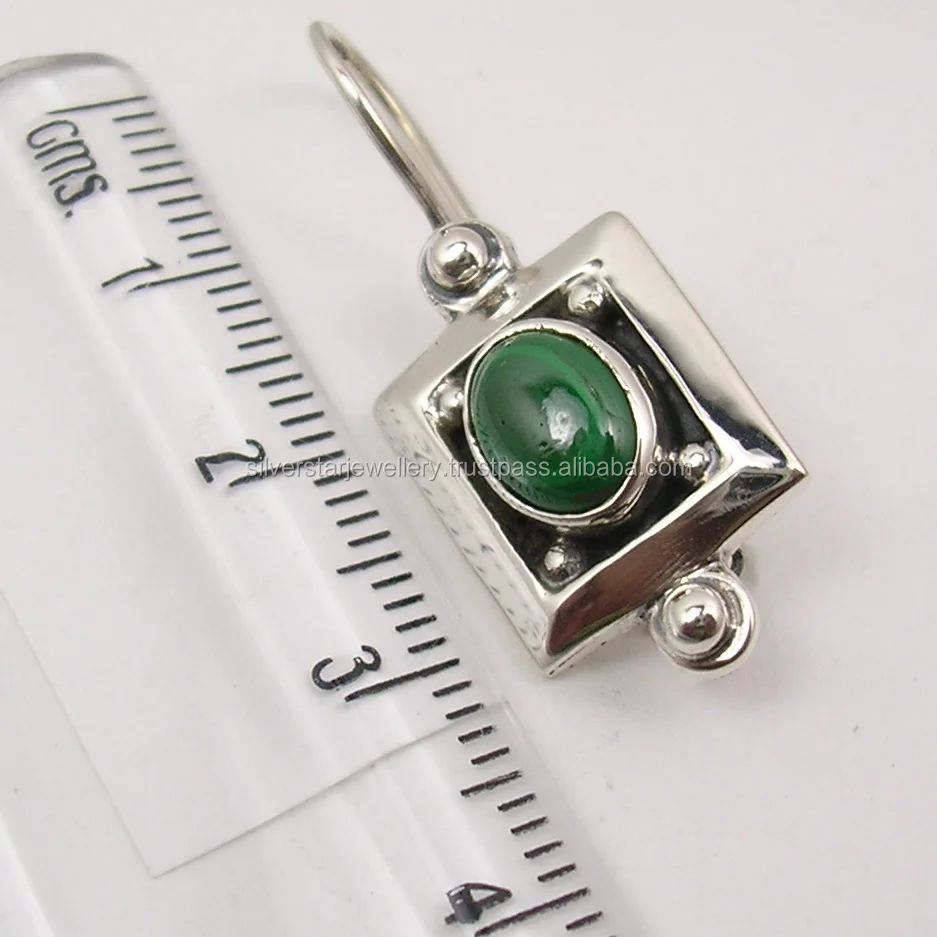 
Exclusive online supplier 925 real sterling silver cab oval green malachite earrings fine jewelry collection store 