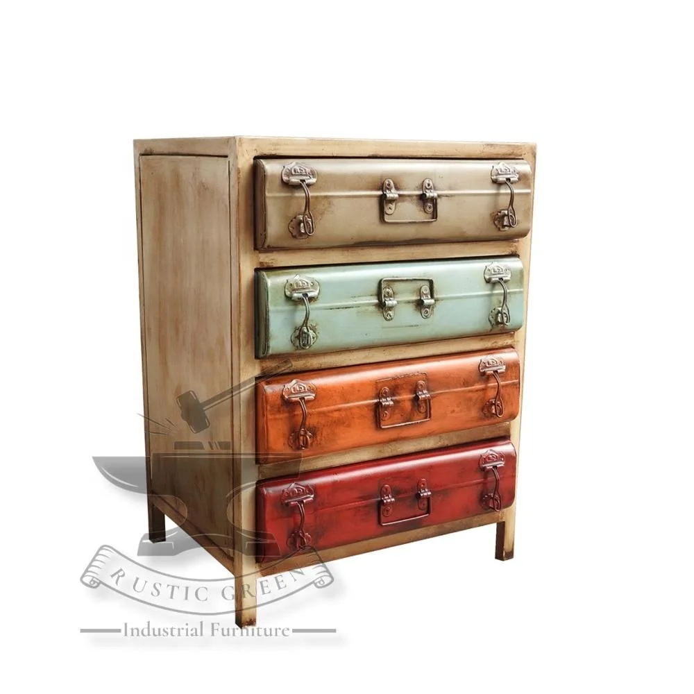 Industrial Vintage Metal Chest of Drawer
