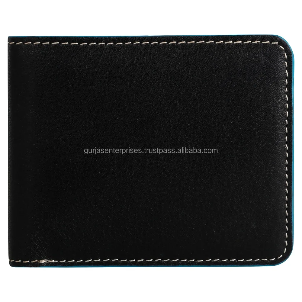 
Blue/ Black Vegetable Tanned Leather wallet 