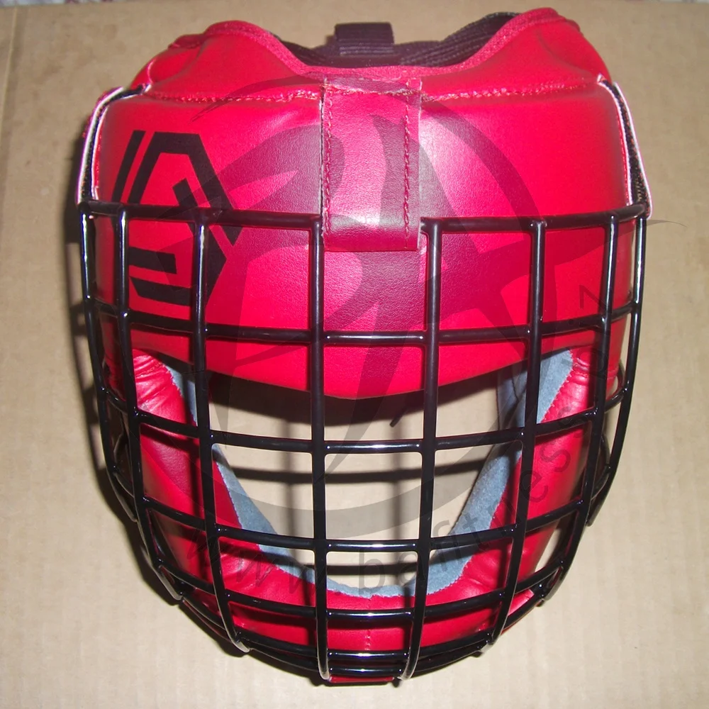 Full face Helmet MMA Sparring Headgear Boxing Steel Cage Head Guard