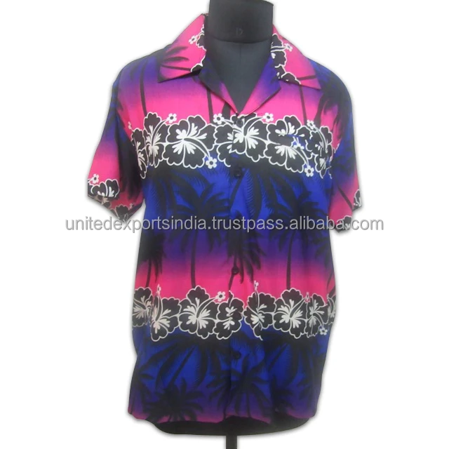 Mens Palm Tree Sunset Printed Shirts