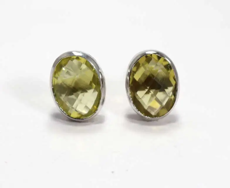 Мужские ювелирные изделия ручной работы из серебра 925 пробы с граненым лимонным топазом