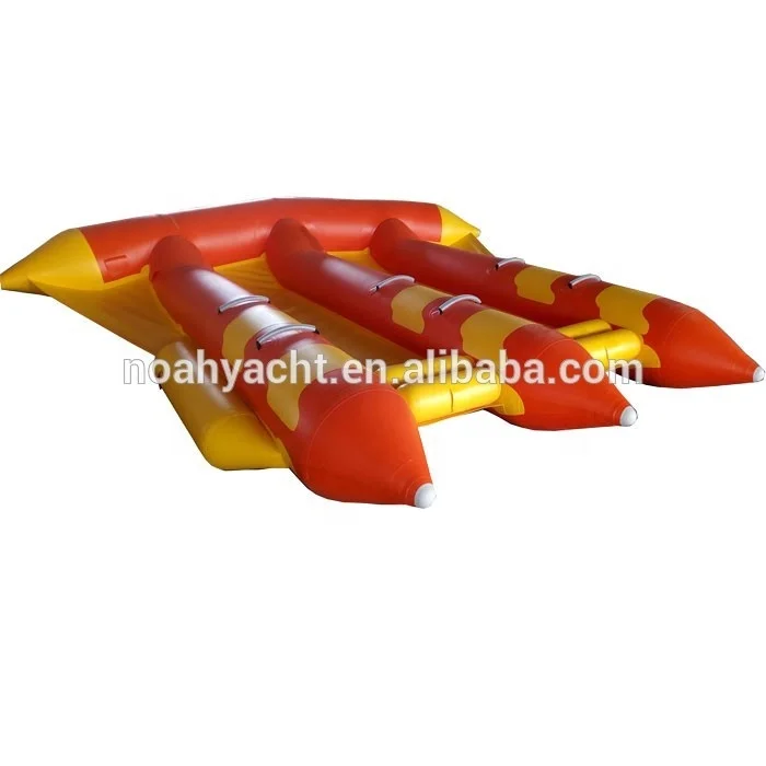 Hot PVC High Speed Fly Fish Inflatable Banana Water Toys Boat  for 6 People