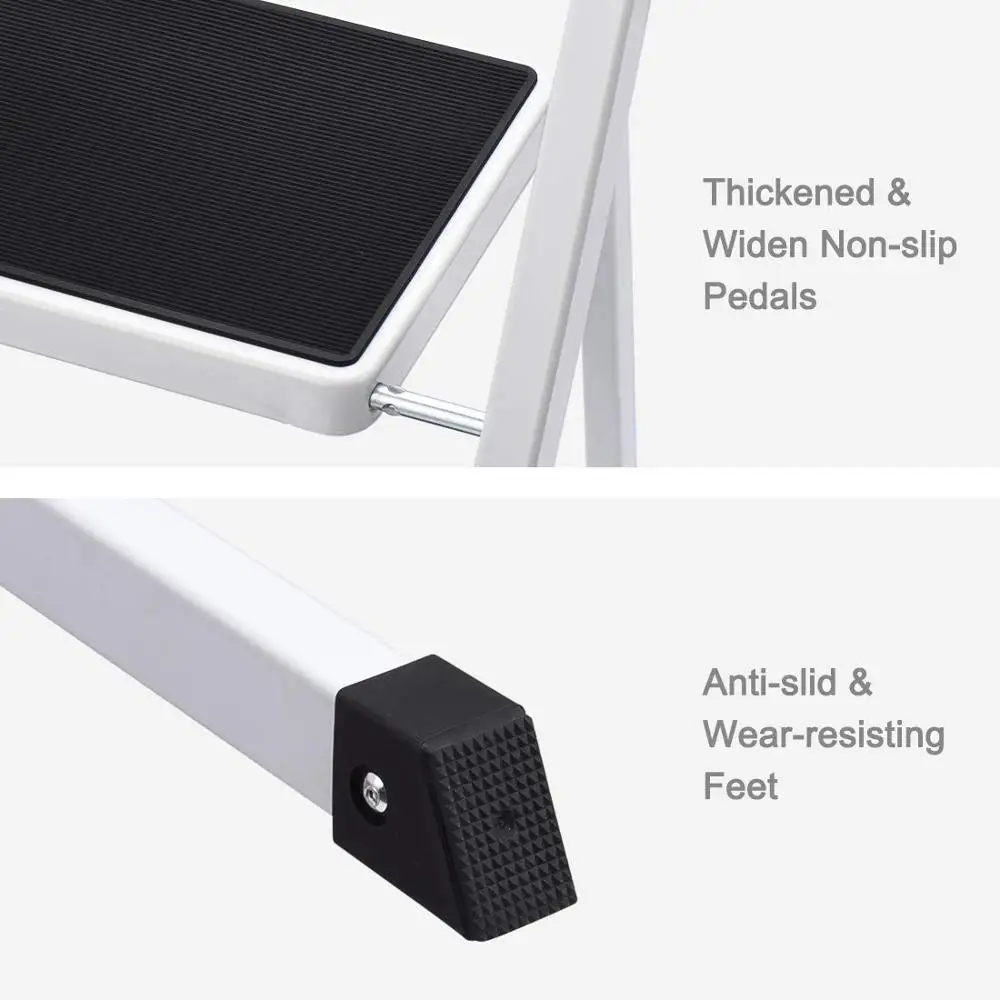 Портативный бытовой 3 ступенчатая стальная лестница с поручнем