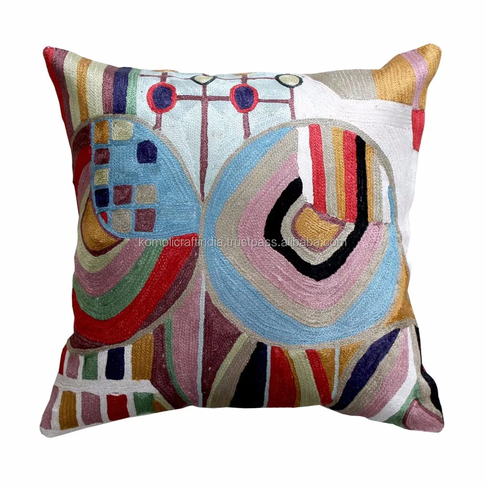 Ocean life handmade throw pillow cover hand embroidered picasso cushion covers