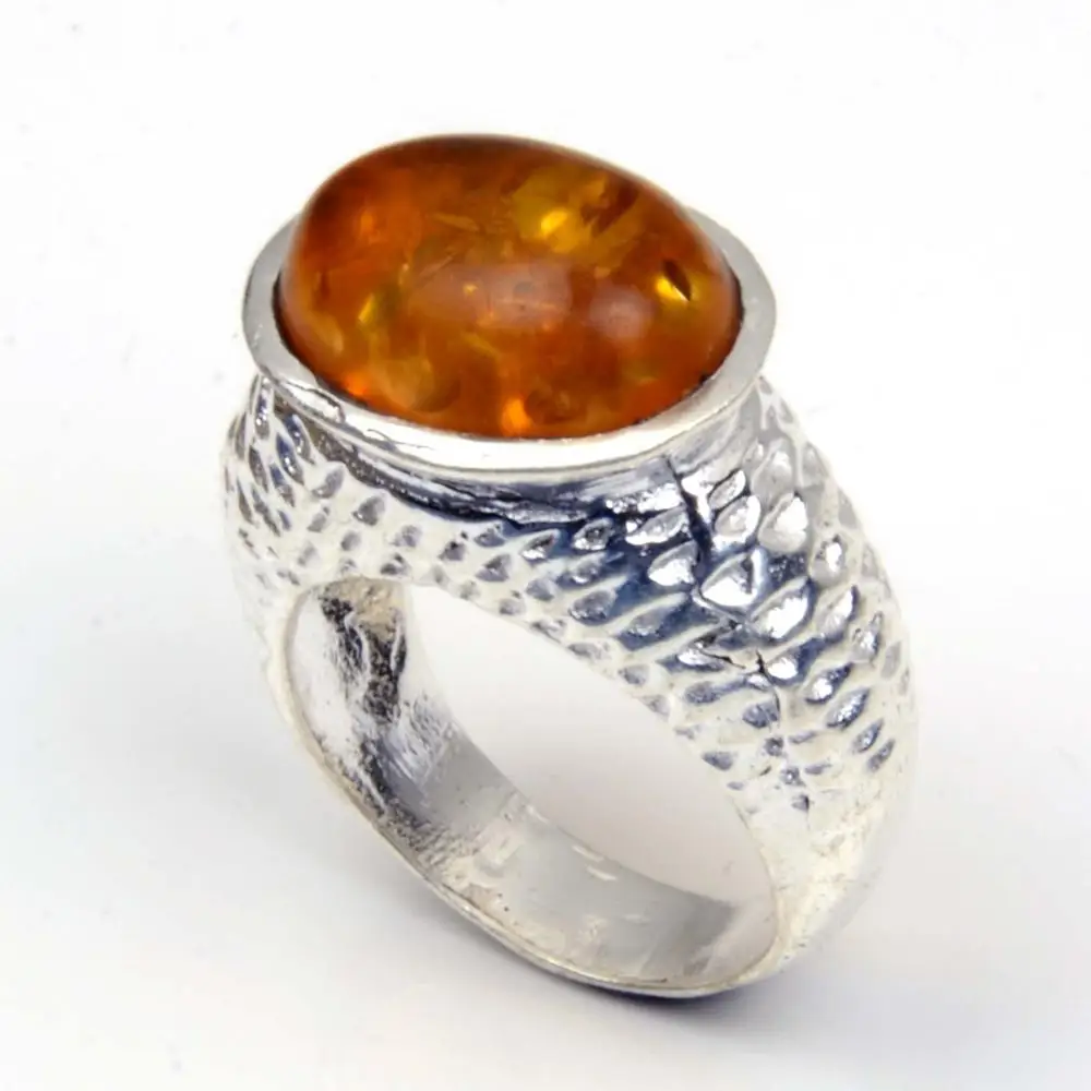 
labor day handmade jewelry amber quartz gemstone silver plated fashion ring 