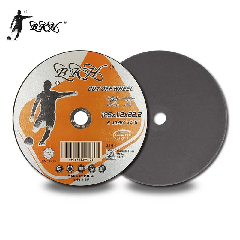 BKH wuyi  factory  sell  125x1.2x22.2mm 5 inch abrasive tools cut off wheel  cutting disc free samle