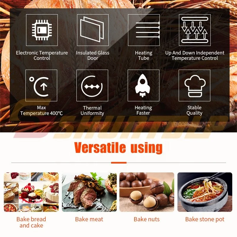 Electric bakery maker 3 deck 6 trays bread oven commercial restaurant kitchen equipment for baking