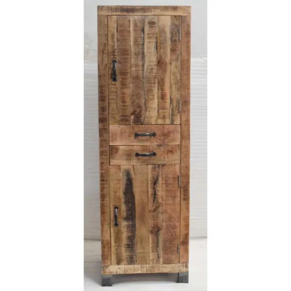 Industrial Vintage Rough Mango Wood  Bedroom Living Room Office Hotel Workshop Apartment Storage Wardrobe Cabinet