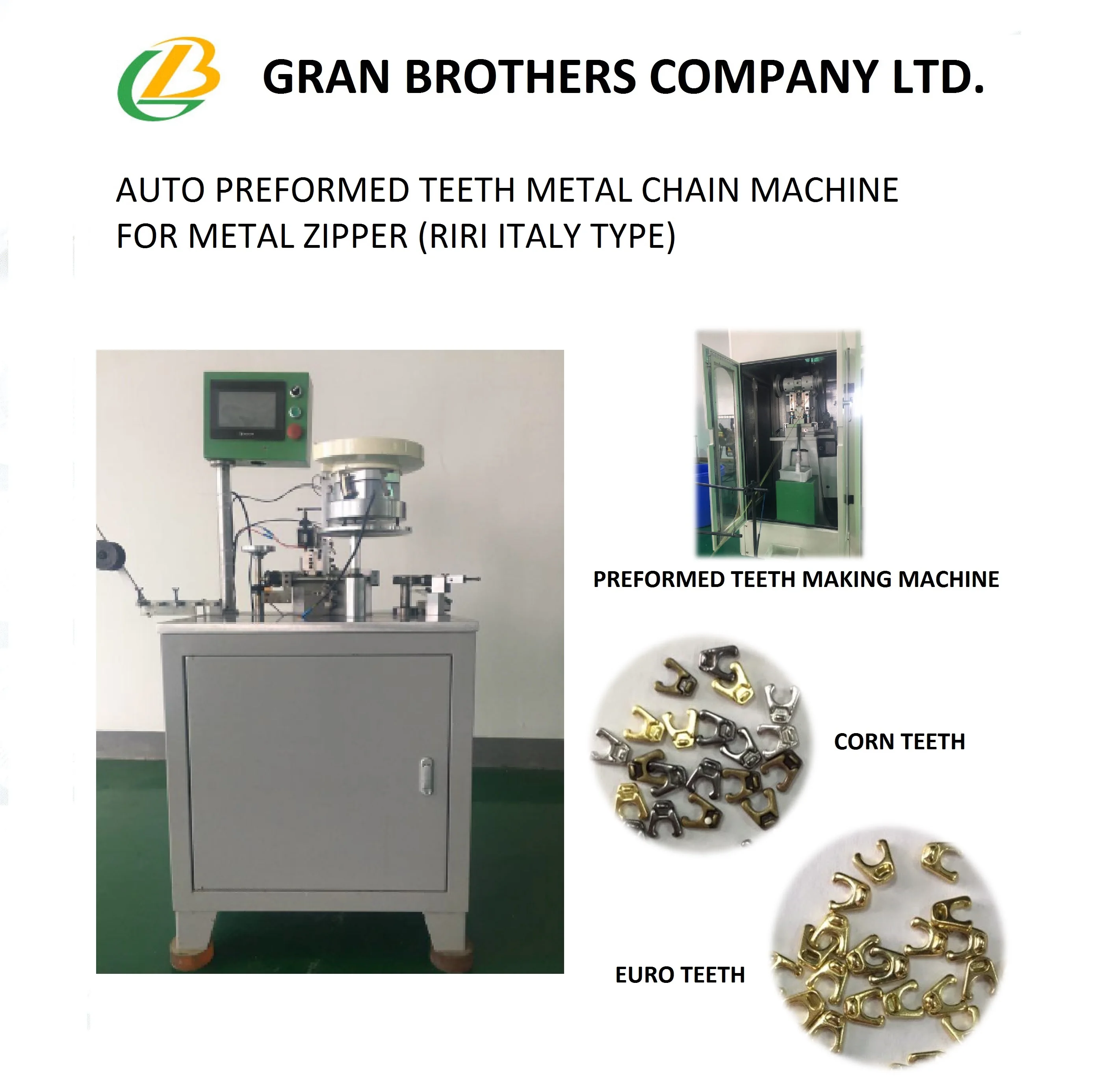 Metal Zipper  & Y teeth zipper chain making Machine