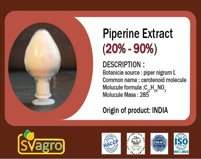 Piperine Extract 20% 95% bioavailability biological activity extraction pepper piperine nanoparticles Herbs