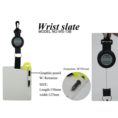 WS-13B Wholesales Diving Writing Slate Board With Pencil for Water / High Quality  Diving Writing Board