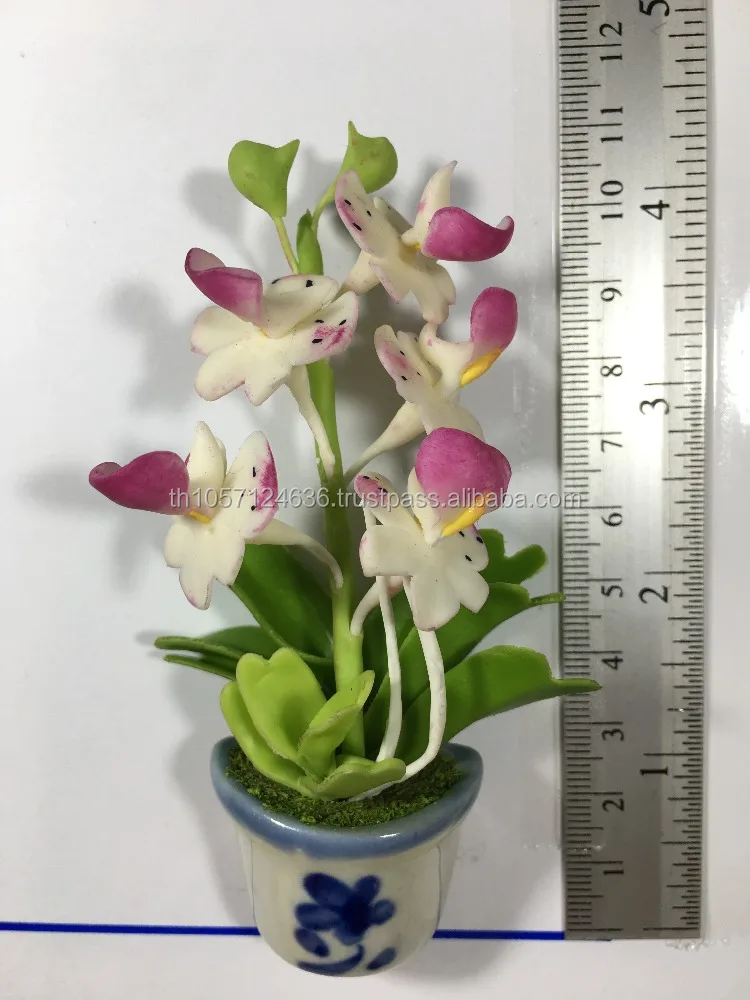 Refrigerator Fridge magnet  Decorative , gift Mini  Flowers in pot handcraft Thailand