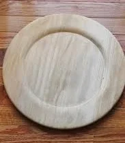 Круглая деревянная тарелка для зарядки блюдо сервировки еды