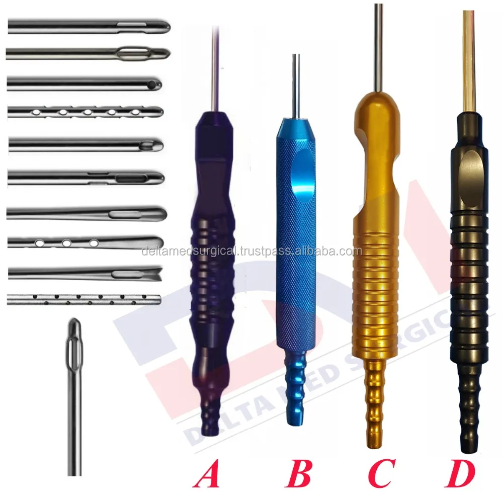 Bayonet Infiltrator liposuction cannula with one piece handle From Delta Med Surgical