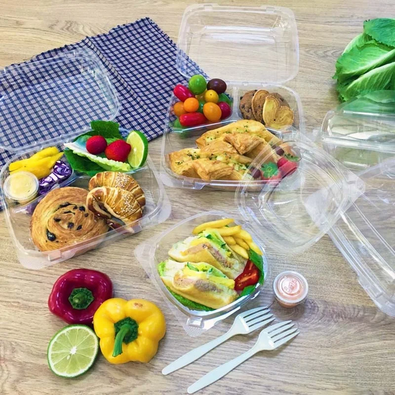 
high quality disposable divided plastic pet clear salad bowl 