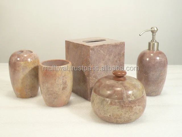 Luxury Marble Bathroom Decorations Bathroom Accessories Set of 4 Pc