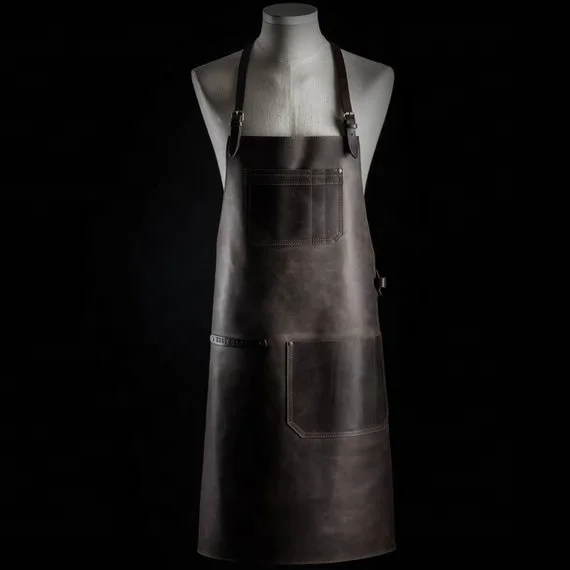 Brown/Black Leather Apron Bib For Chefs/Barbers/BBQ/Kitchen Apron