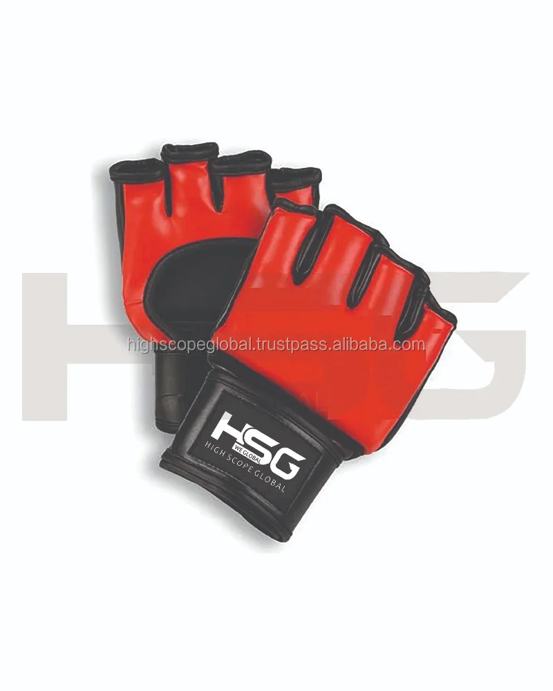 Latest Design MMA Gloves High quality PU Leather Fingerless-Style Sparring Octagon Training