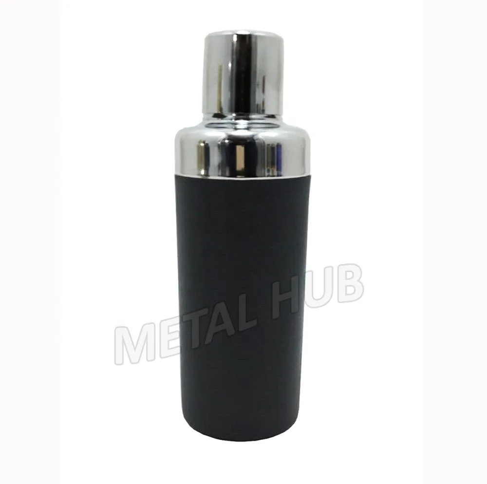 Black Stainless Steel Cocktail Shaker Set Custom Logo Bar Tools Silver Metal Shaker