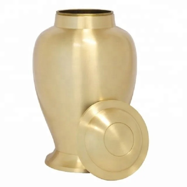 Black & Gold Brass Metal Urn  Cremation Urn for Human Ashes - Hand Made in Brass and Hand Engraved - Fits the Cremated Remains